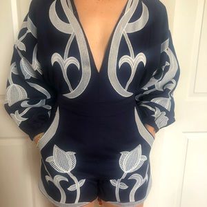 NAVY BLUE ROMPER WORN ONCE